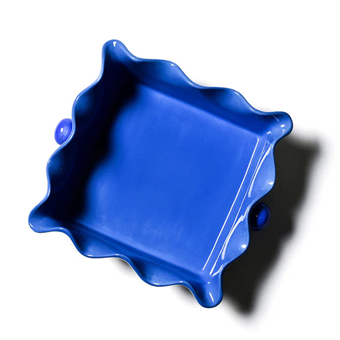Iris Blue Pip Square Ruffle Casserole