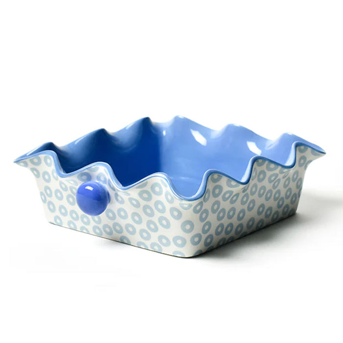 Iris Blue Pip Square Ruffle Casserole