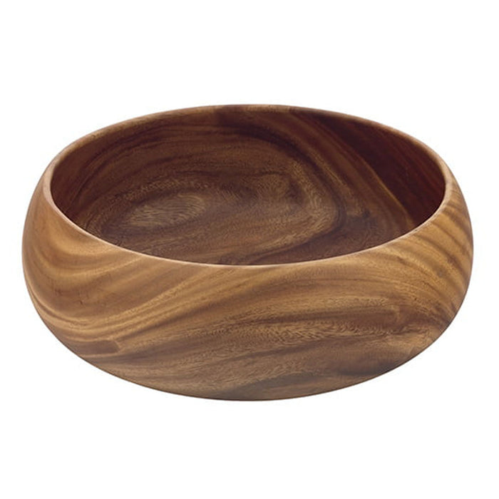 Round Calabash Wooden Serving Bowl