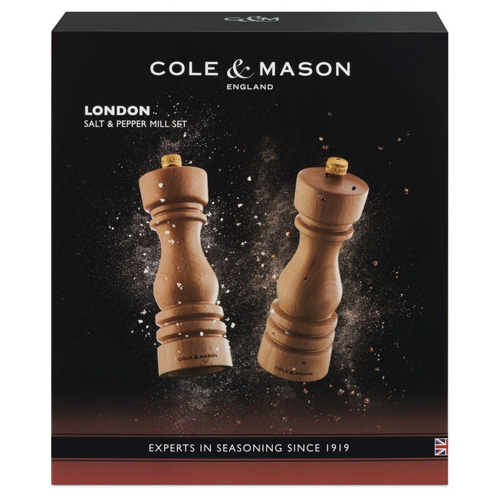 Cole & Mason London Salt & Pepper Mill Set in Beech