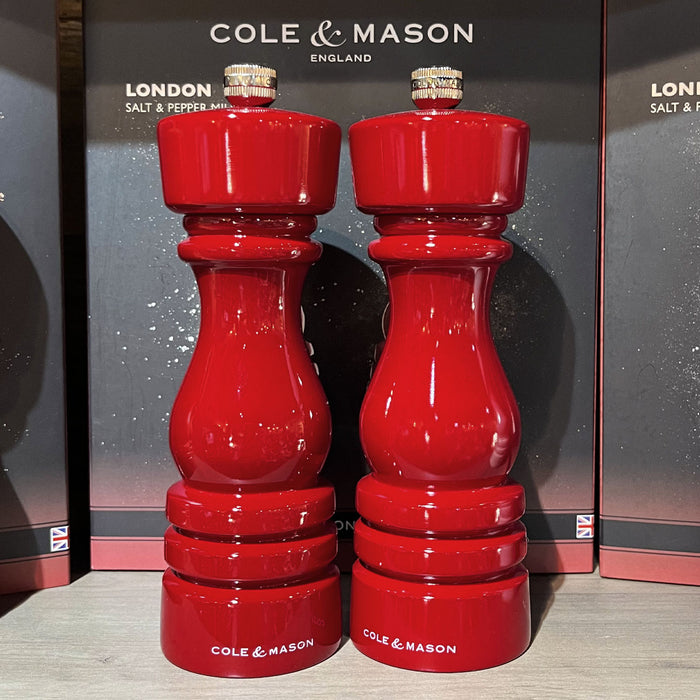 Cole & Mason London Salt & Pepper Mill Set in Red