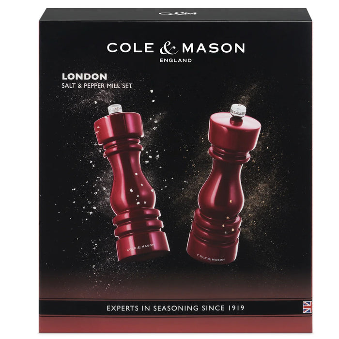 Cole & Mason London Salt & Pepper Mill Set in Red