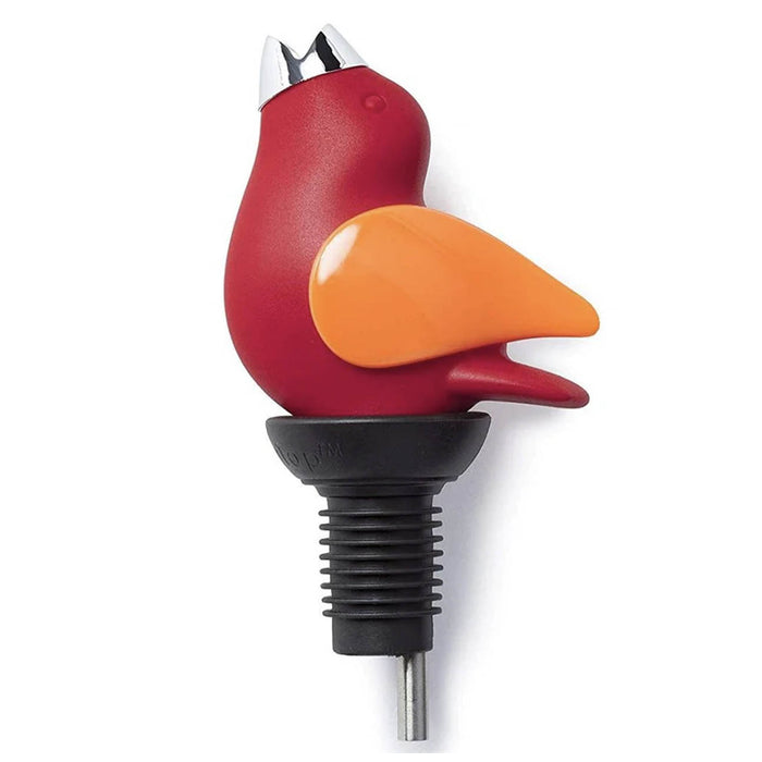 Chirpy Top Wine Pourer in Red/Orange