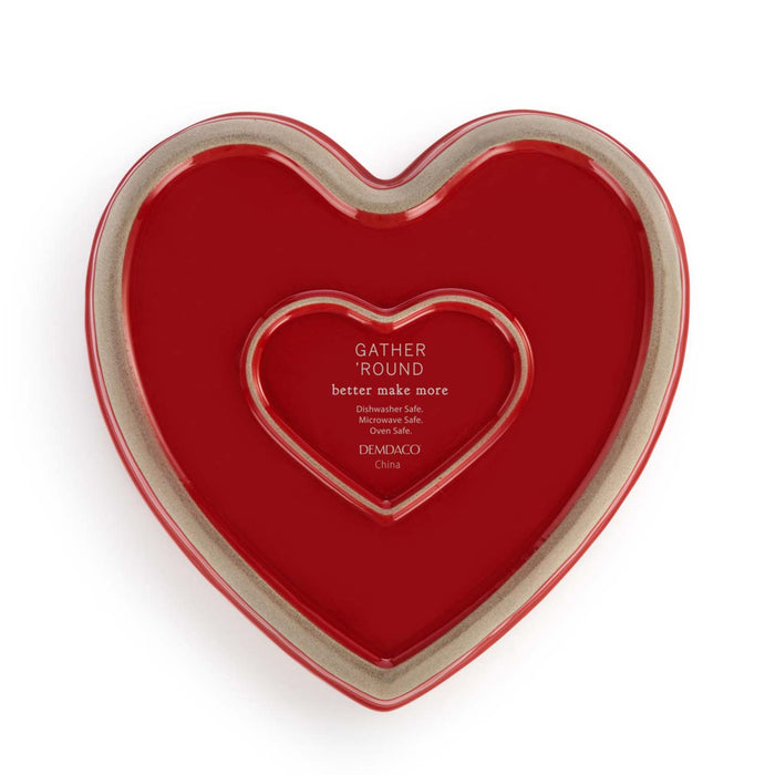 Red Made With Love Heart Baking Dish