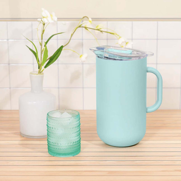 2 Liter Vacuum Sealed-Insulated s/s Pitcher in Blue Lemonade