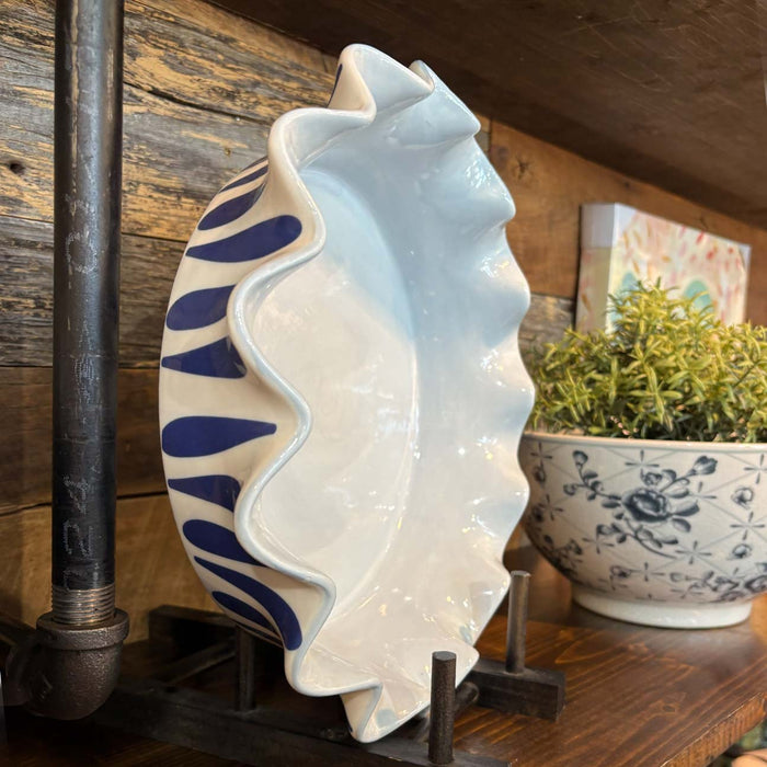 Iris Blue Drop 9 Ruffle Pie Dish