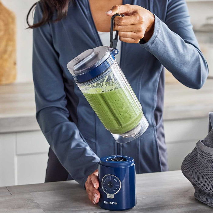 GreenPan Spin & Go Portable Blender in Blueberry
