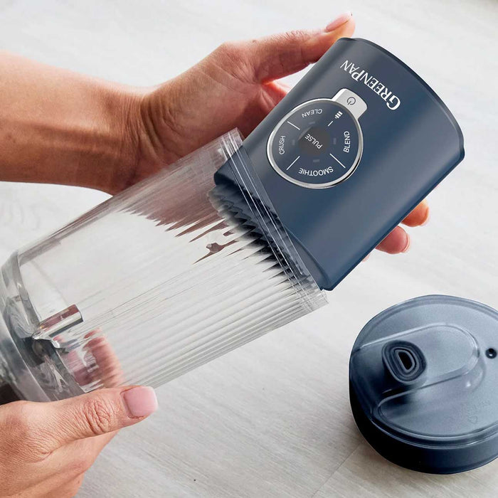 GreenPan Spin & Go Portable Blender in Blueberry