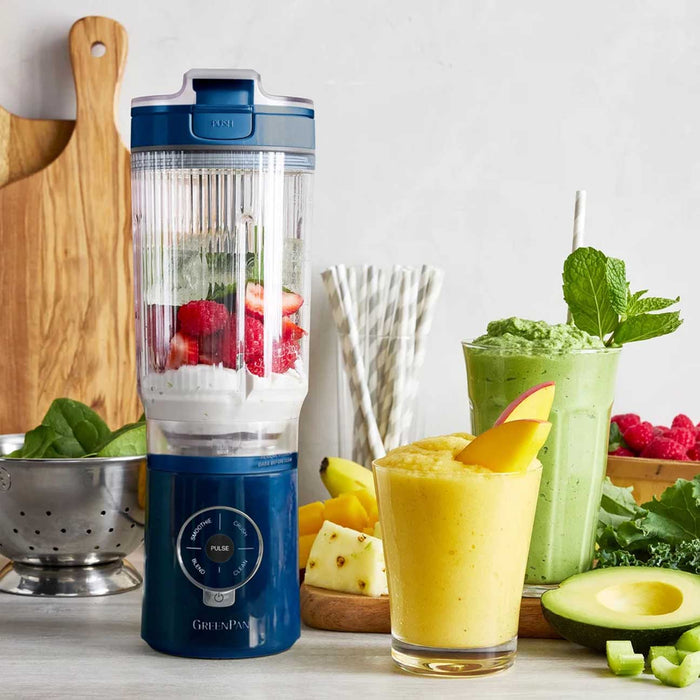 GreenPan Spin & Go Portable Blender in Blueberry