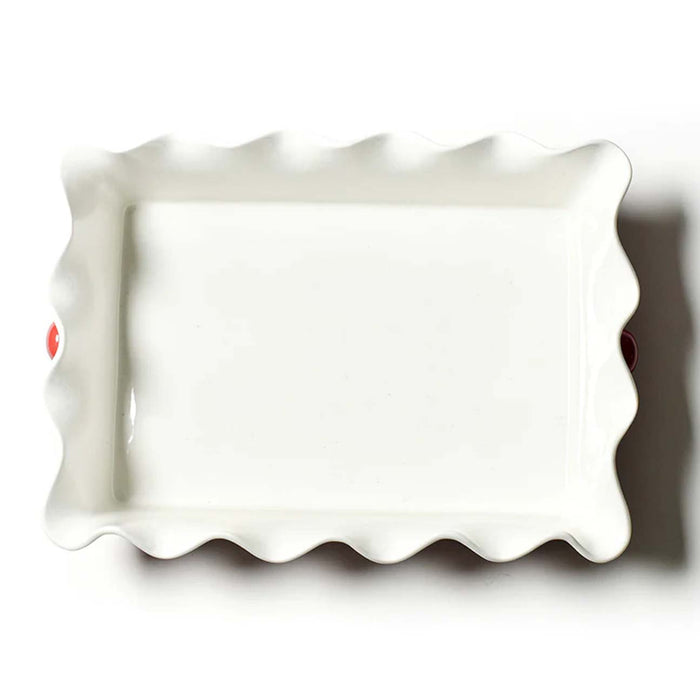 Red Stripe 14" Ruffle Casserole