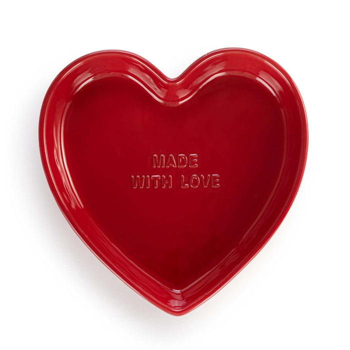 Red Made With Love Heart Baking Dish