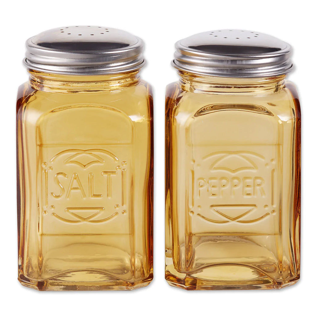 Retro Salt & Pepper Shakers in Amber Glass– Whisk'd - Your Kitchen