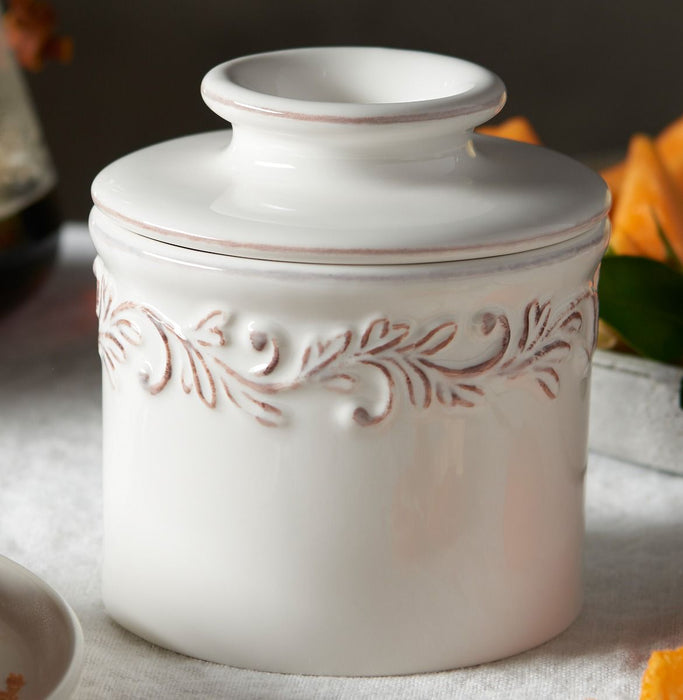 Butter Bell Antique Style Crock in White Linen