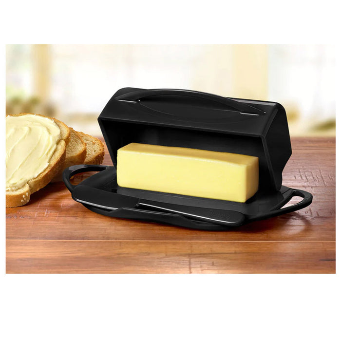 Butterie Flip-Top Butter Dish in Black