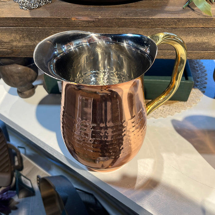 Hammered Stainless Steel & Copper Pitcher