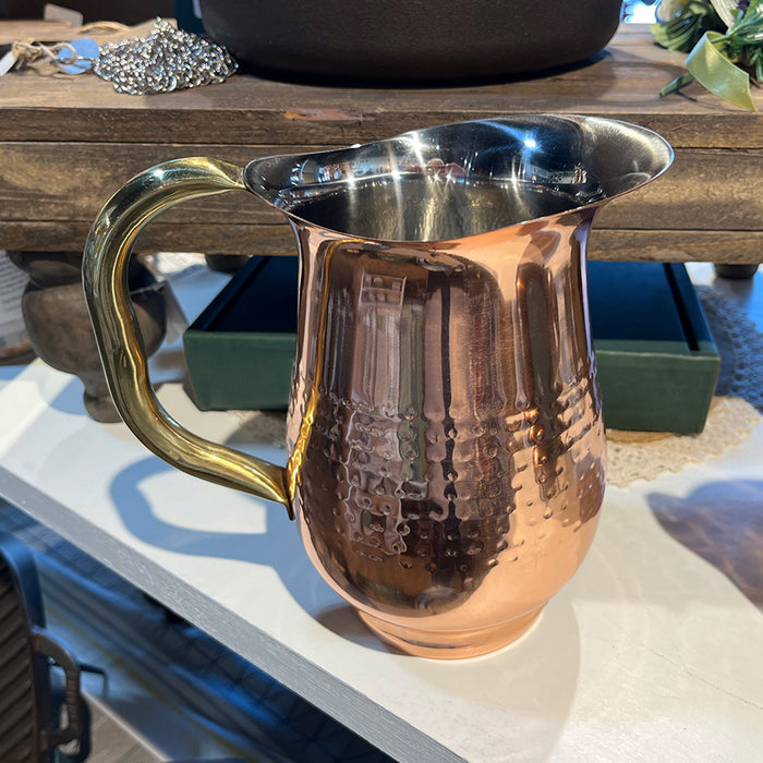 Hammered Stainless Steel & Copper Pitcher