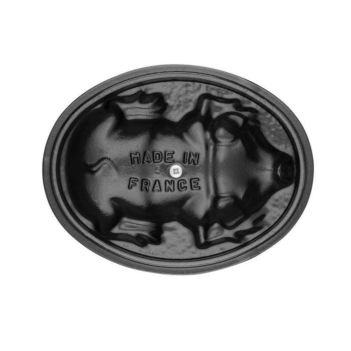 Staub Cast Iron 1.1 Qt, Oval Pig Cocotte in Graphite Grey